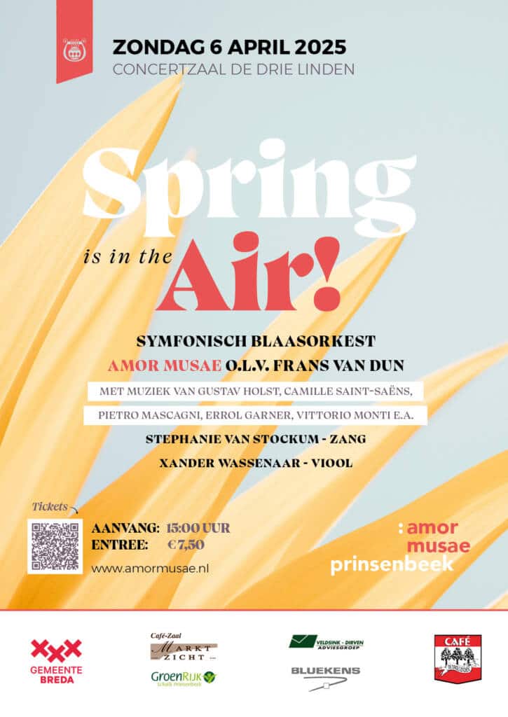 Op zondag 6 april 2025 luidde het Symfonisch Blaasorkest Amor Musae in De Drie Linden het ontluikende voorjaar in met een luisterrijk lenteconcert onder de titel